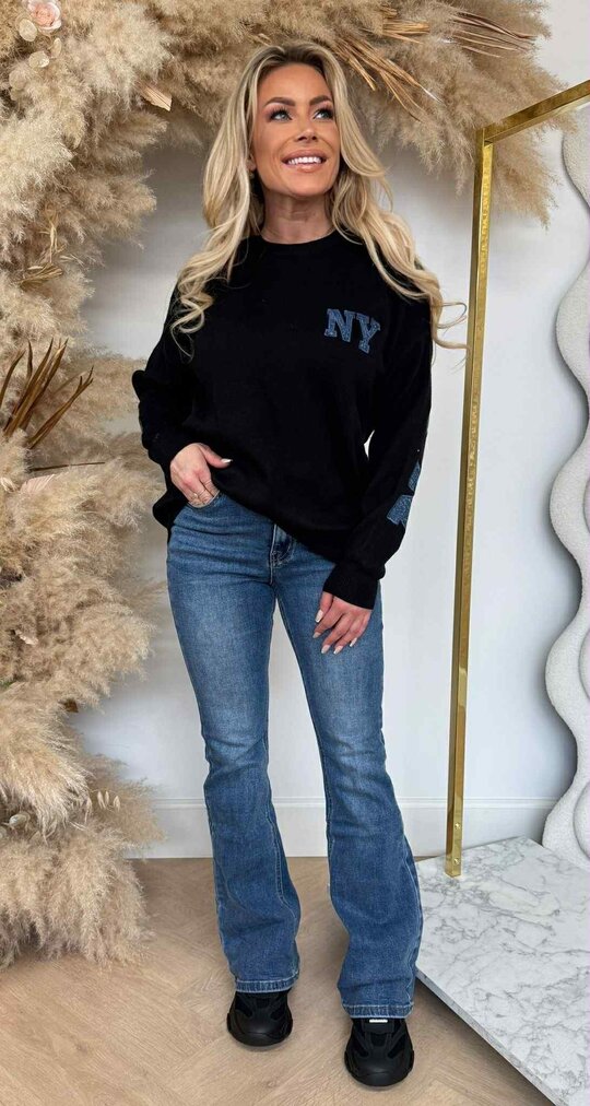 NY DENIM SWEAT 740 BLACK/DENIM