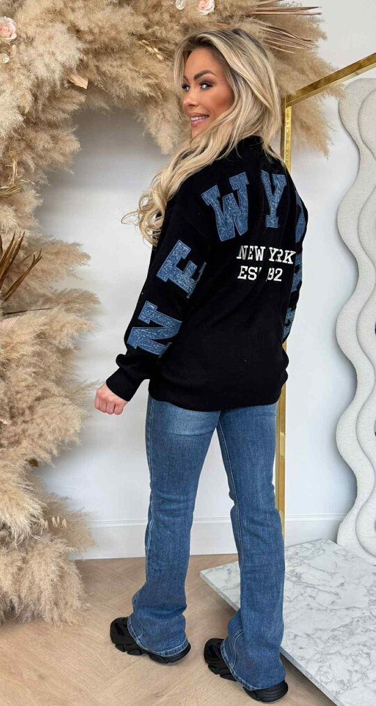 NY DENIM SWEAT 740 BLACK/DENIM