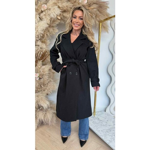 ANNA BASIC BUTTON COAT BLACK ANNA BASIC BUTTON COAT BLACK