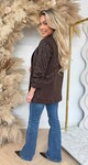 PRINTY CROPPED MOUW BLAZER CHOCO
