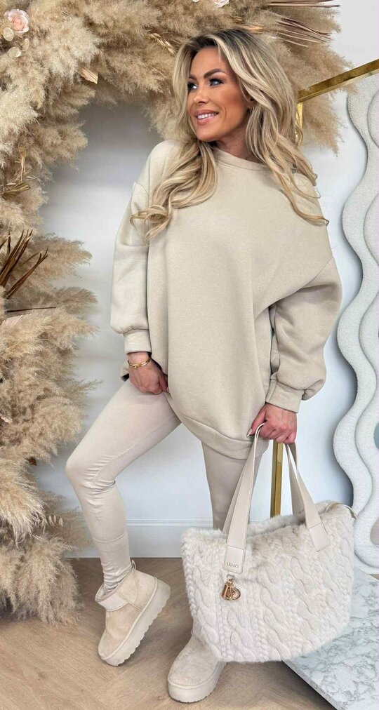 MYBEL FLEECE SET BEIGE