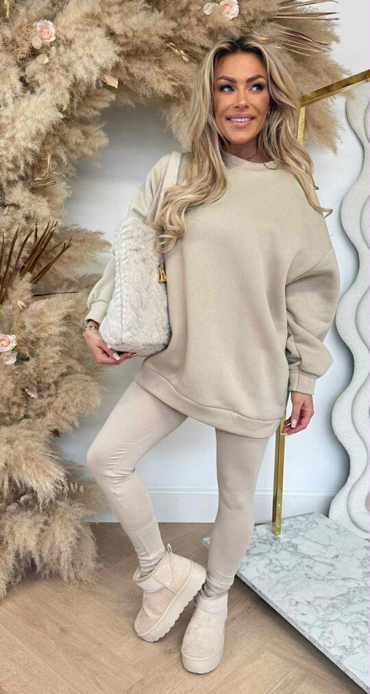 MYBEL FLEECE SET BEIGE