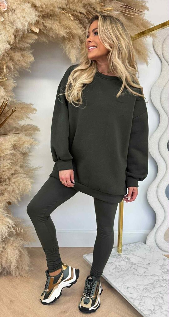 MYBEL FLEECE SET ARMYGREEN
