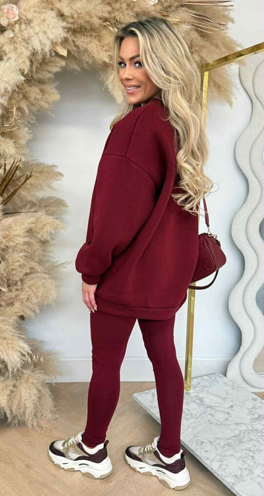 MYBEL FLEECE SET BORDEAUX