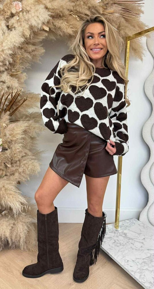 HEARTS SWEAT 726 CHOCO
