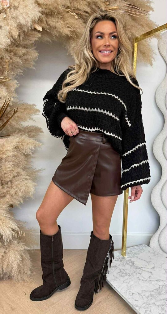 WILLY STRIPE SWEAT DARKCHOCO