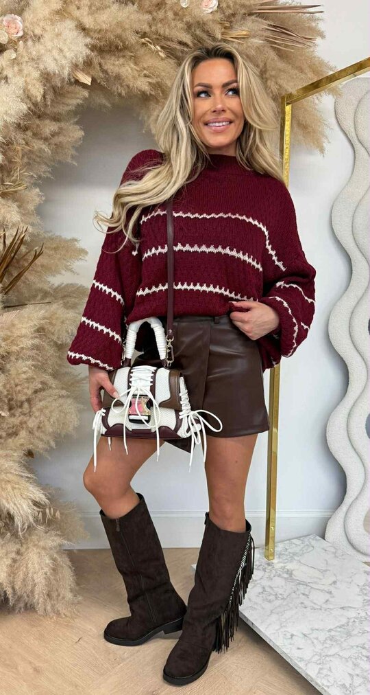 WILLY STRIPE SWEAT BORDEAUX