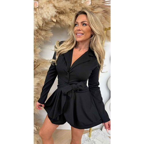 KNOOP OVERSLAG PLAYSUIT BLACK KNOOP OVERSLAG PLAYSUIT BLACK
