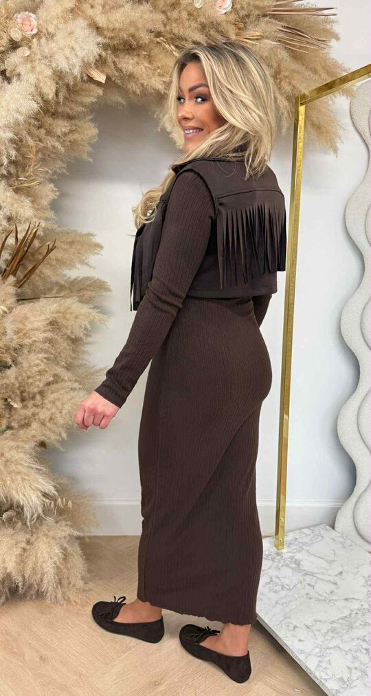 COWGIRL GILET + DRESS CHOCO