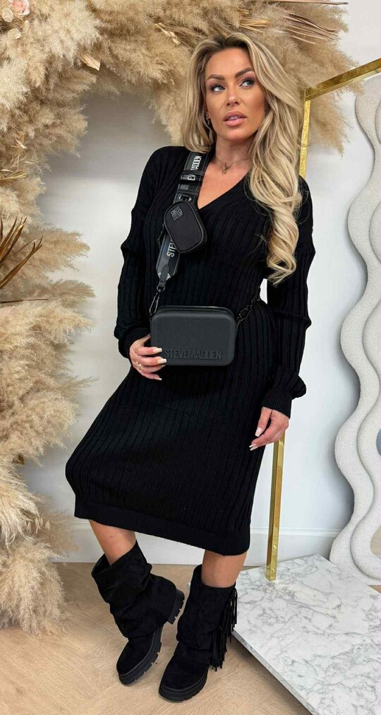 BESTSELLER RIB DRESS 5502 BLACK