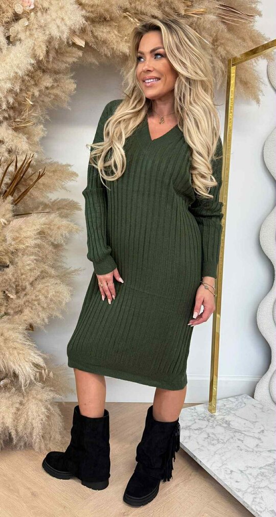 BESTSELLER RIB DRESS 5502 ARMYGREEN