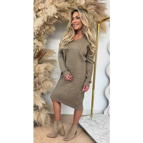 BESTSELLER RIB DRESS 5502 TAUPE BESTSELLER RIB DRESS 5502 TAUPE