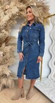 BUTTON LUS DENIM DRESS 6929 DENIMBLUE