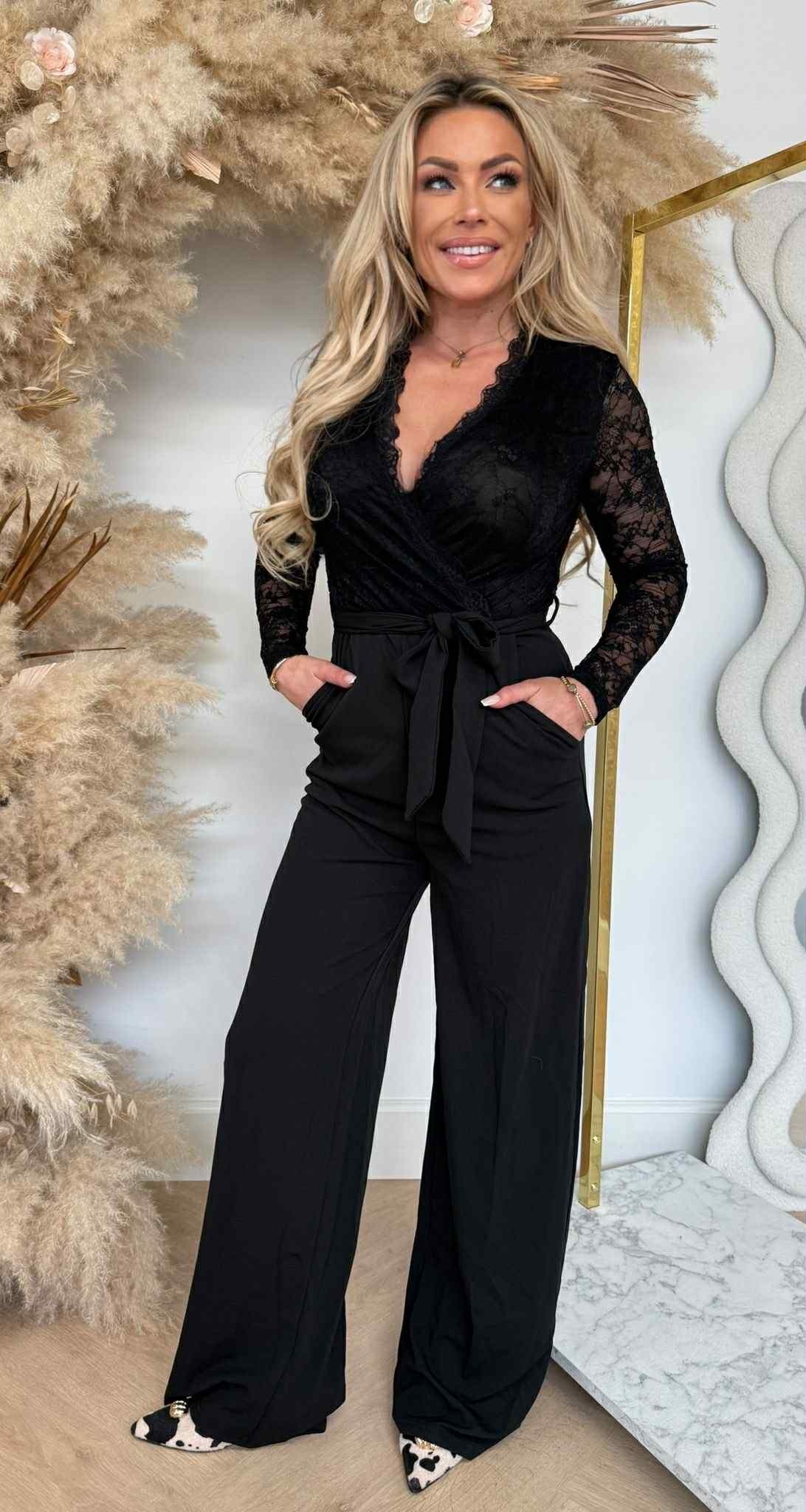 LACY JUMPSUIT 9771 BLACK