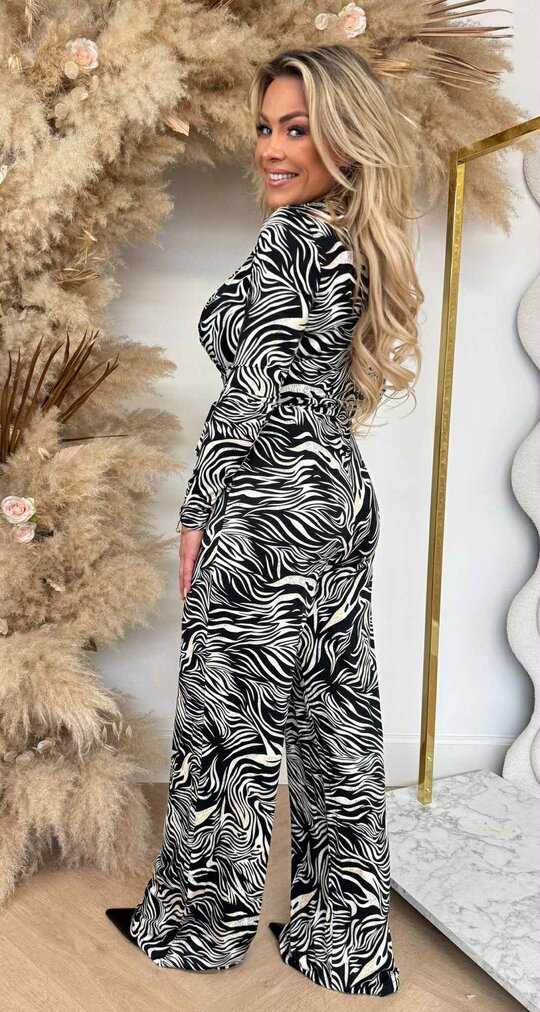 ZEBRA TRAVEL JUMPSUIT 8799 WHITE/BLACK