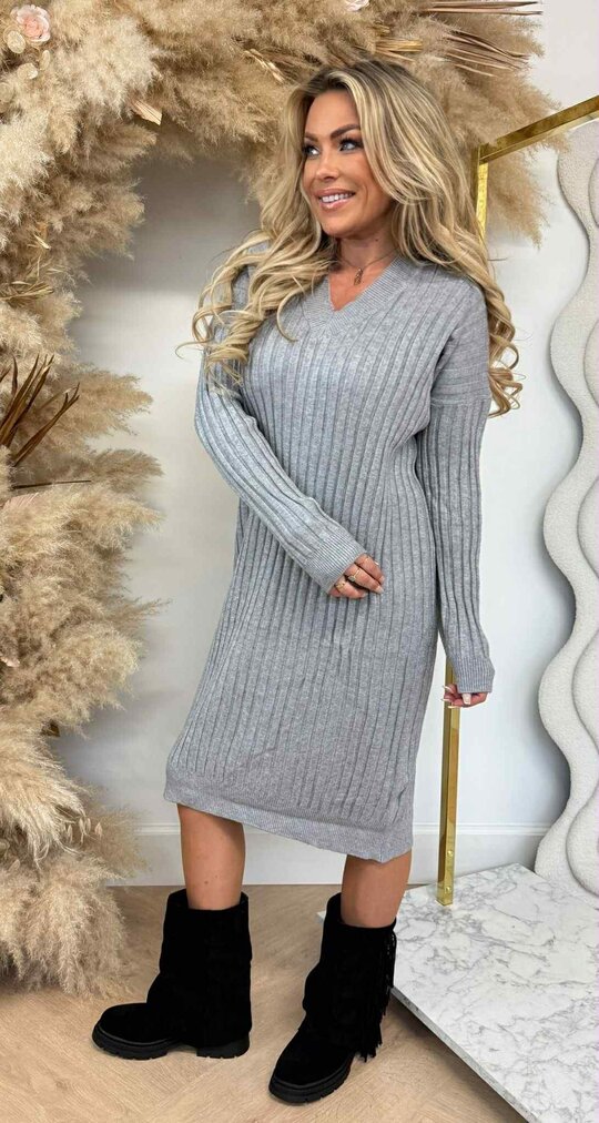 BESTSELLER RIB DRESS 5502 GREY