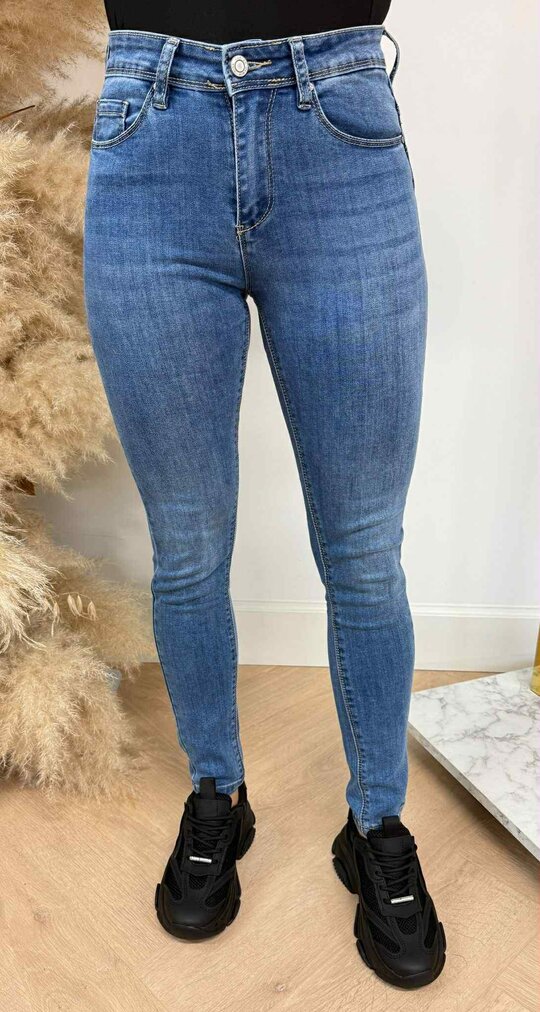 CARTER BASIC HIGH WAISTED JEANS 076-5 JEANSBLUE