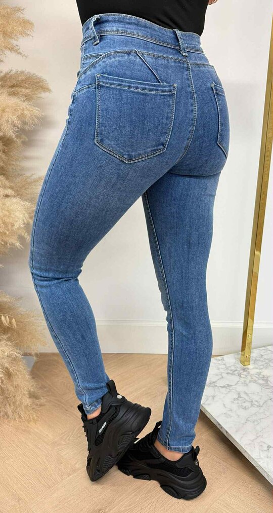 CARTER BASIC HIGH WAISTED JEANS 076-5 JEANSBLUE