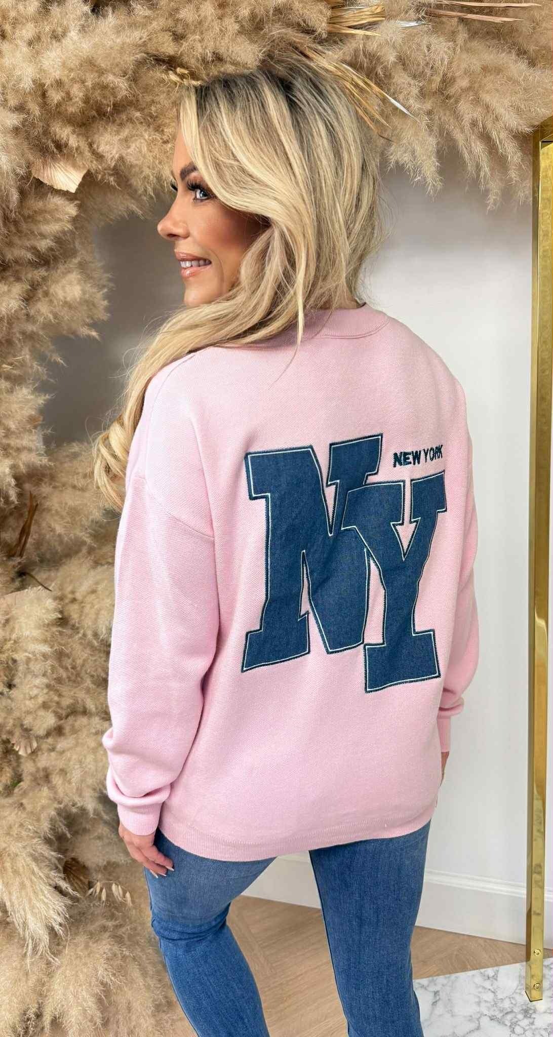 NEW YORK BACKPRINT SWEAT 10506 LIGHTPINK