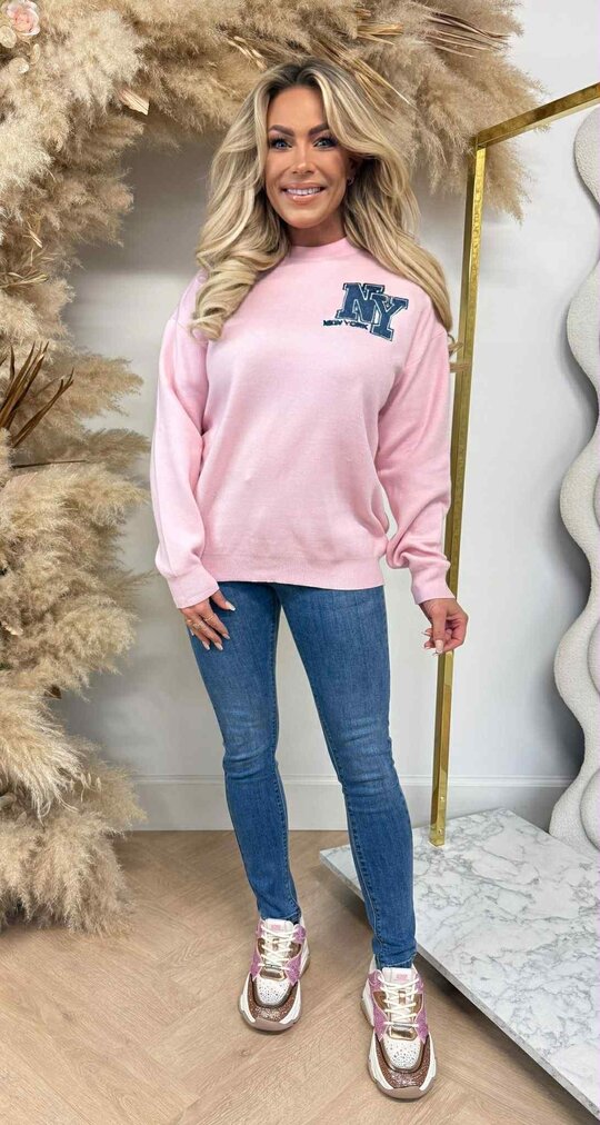 NEW YORK BACKPRINT SWEAT 10506 LIGHTPINK