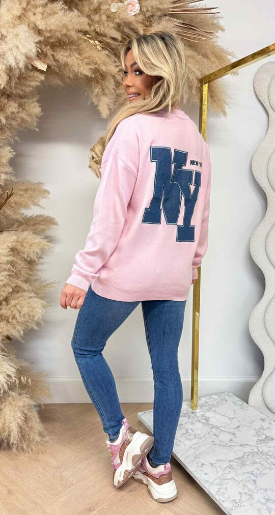 NEW YORK BACKPRINT SWEAT 10506 LIGHTPINK