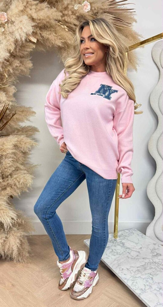 NEW YORK BACKPRINT SWEAT 10506 LIGHTPINK