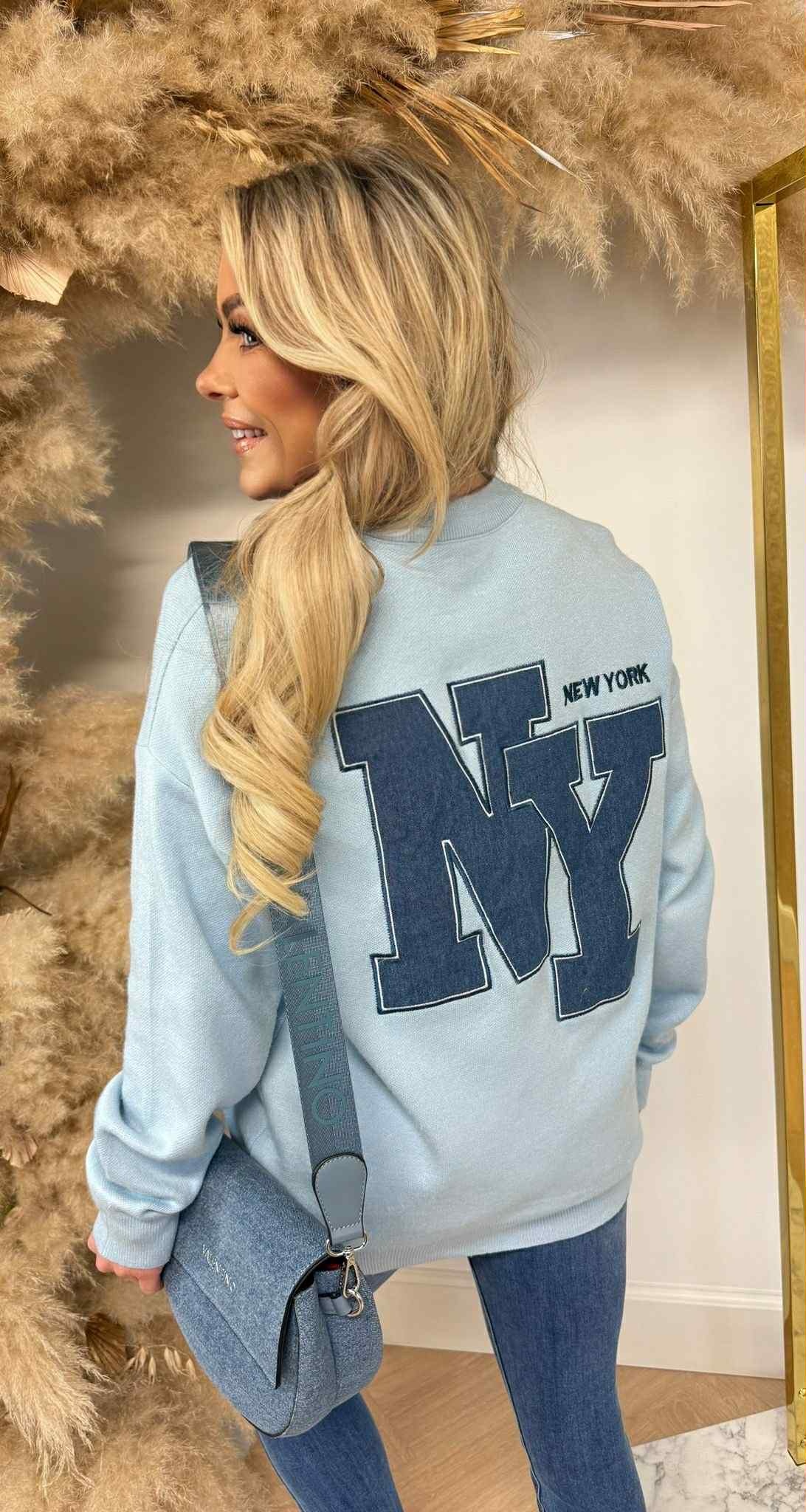 NEW YORK BACKPRINT SWEAT 10506 BABYBLUE