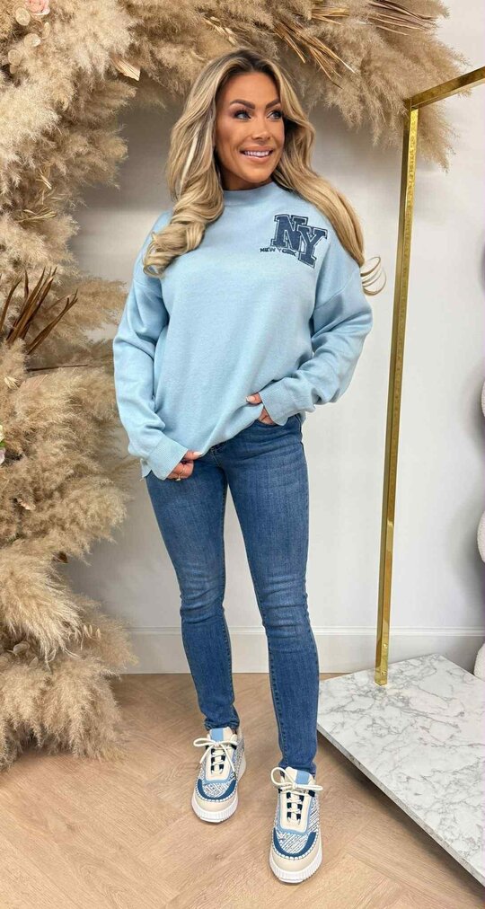 NEW YORK BACKPRINT SWEAT 10506 BABYBLUE