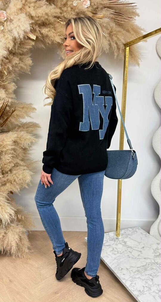 NEW YORK BACKPRINT SWEAT 10506 BLACK