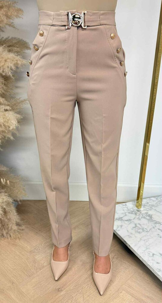 BUTTON BELT PANTALON 933 BEIGE