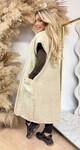 LONG TEDDY GILET LIGHTBEIGE
