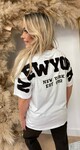 NEW YORK TEDDY TEKST T-SHIRT 7191 OFFWHITE/CHOCO