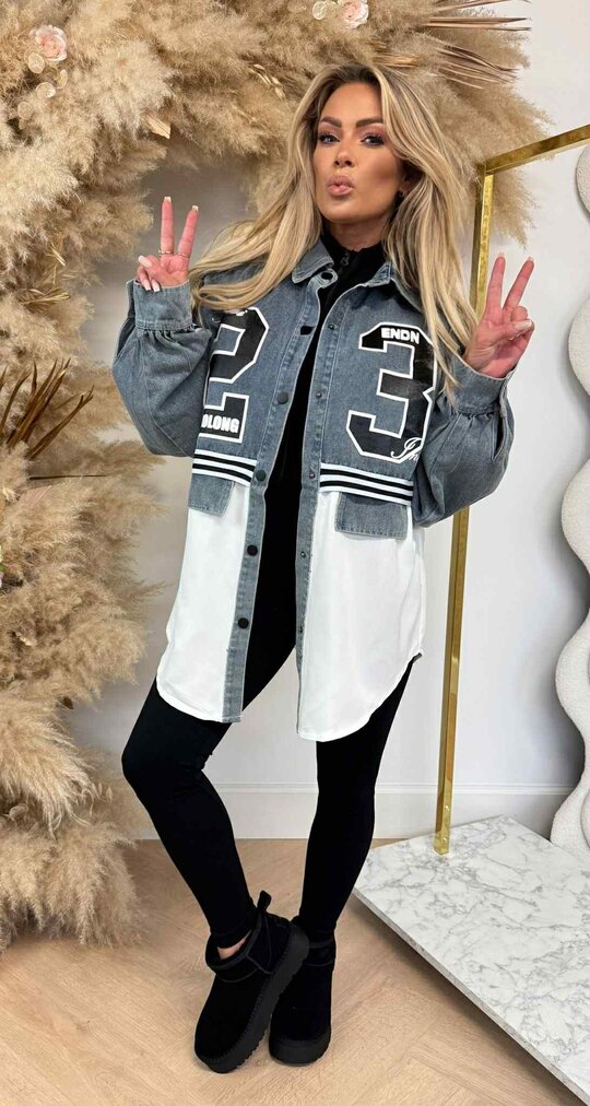 STREETWEAR BLOUSE 430 DENIM/WHITE