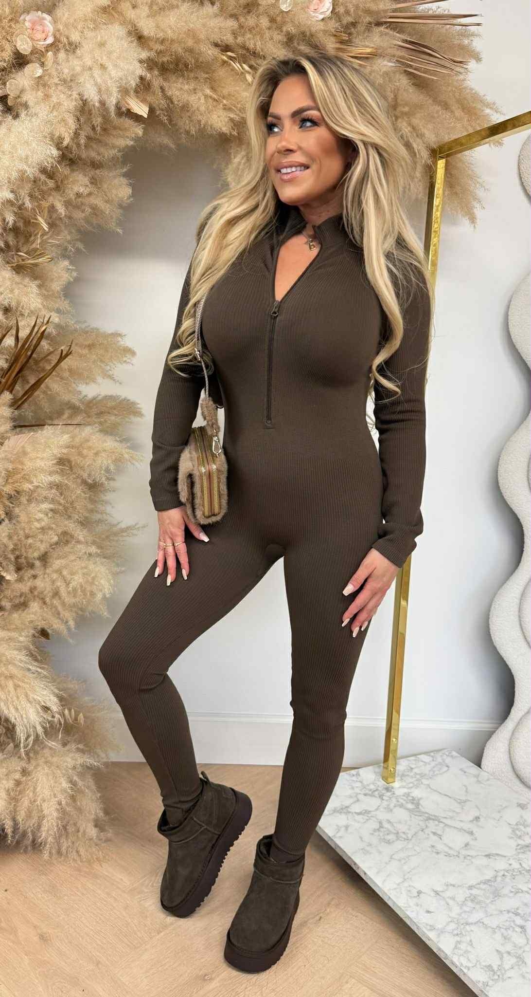 STRETCH RIB JUMPER 3250 CHOCO
