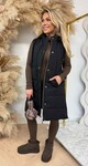 CISSY LONG BODYWARMER 8852 BLACK