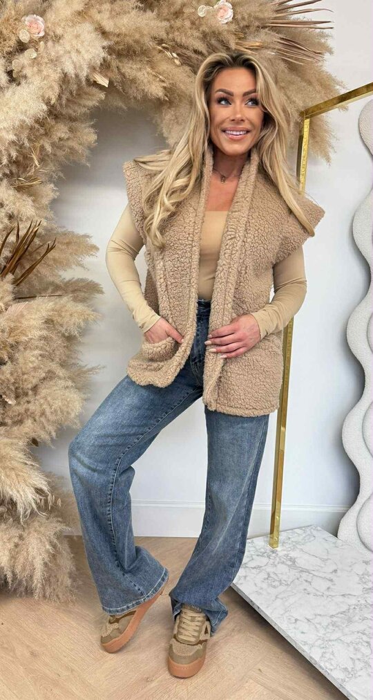 SOFT TEDDY GILET BEIGE