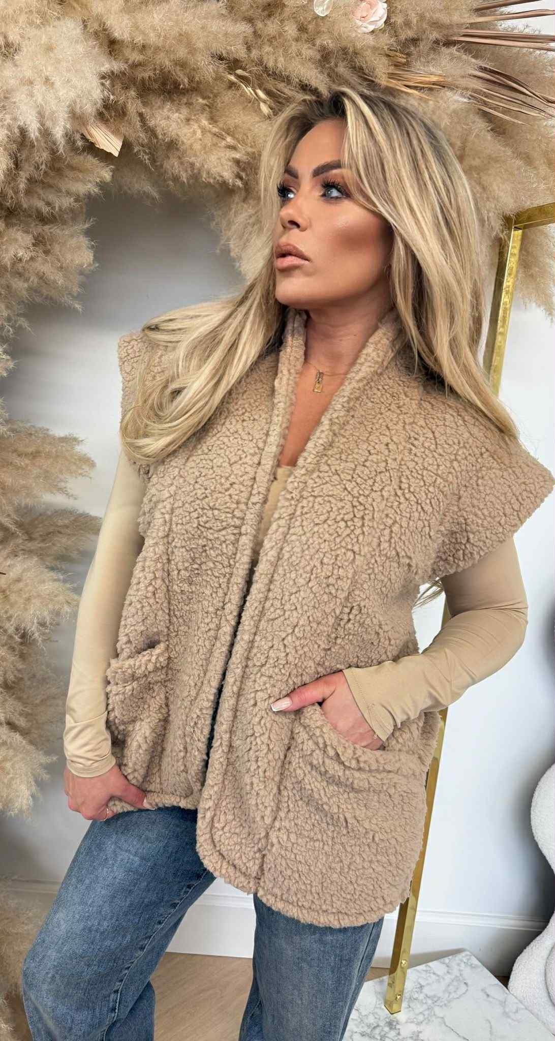 SOFT TEDDY GILET BEIGE