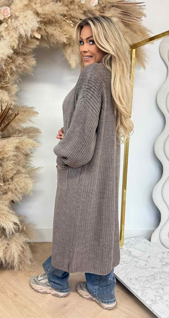 DIANNE KNITTED LOUNGE VEST TAUPE