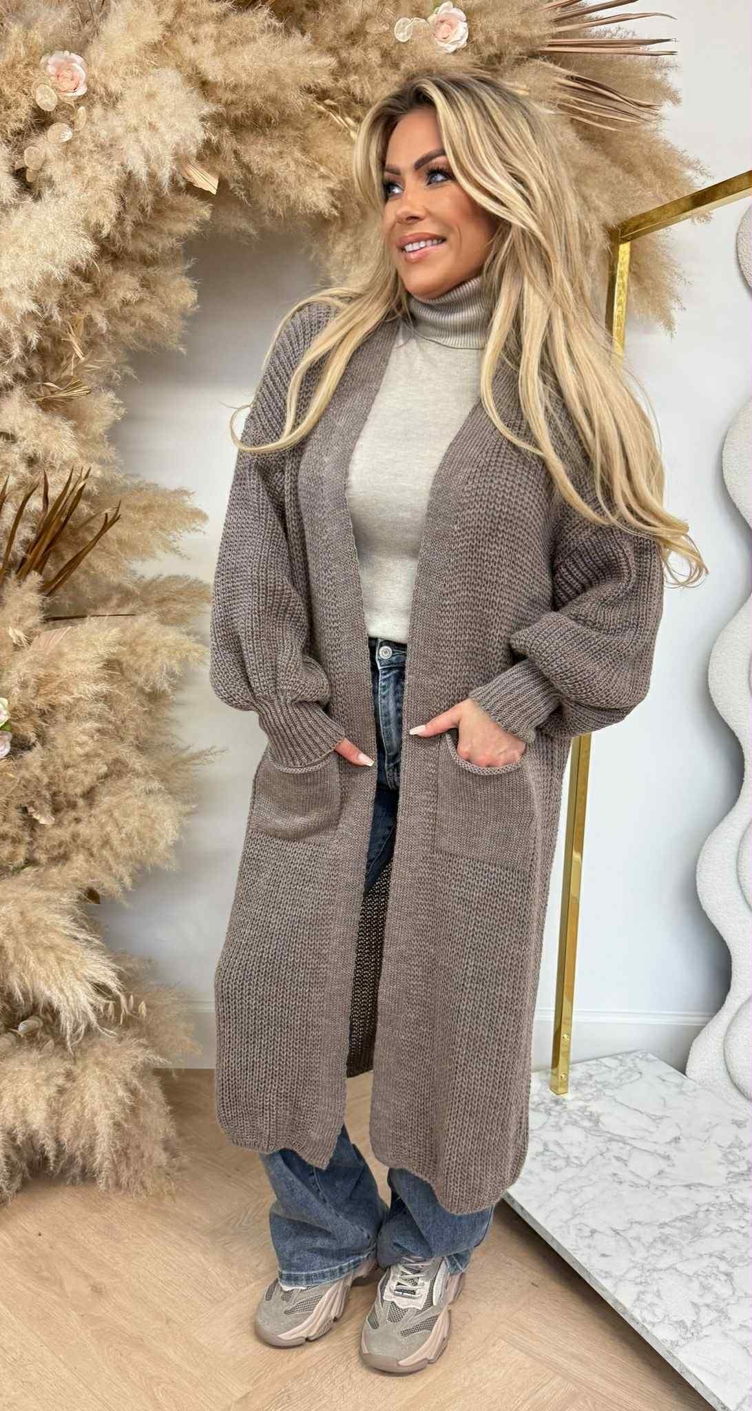 DIANNE KNITTED LOUNGE VEST TAUPE