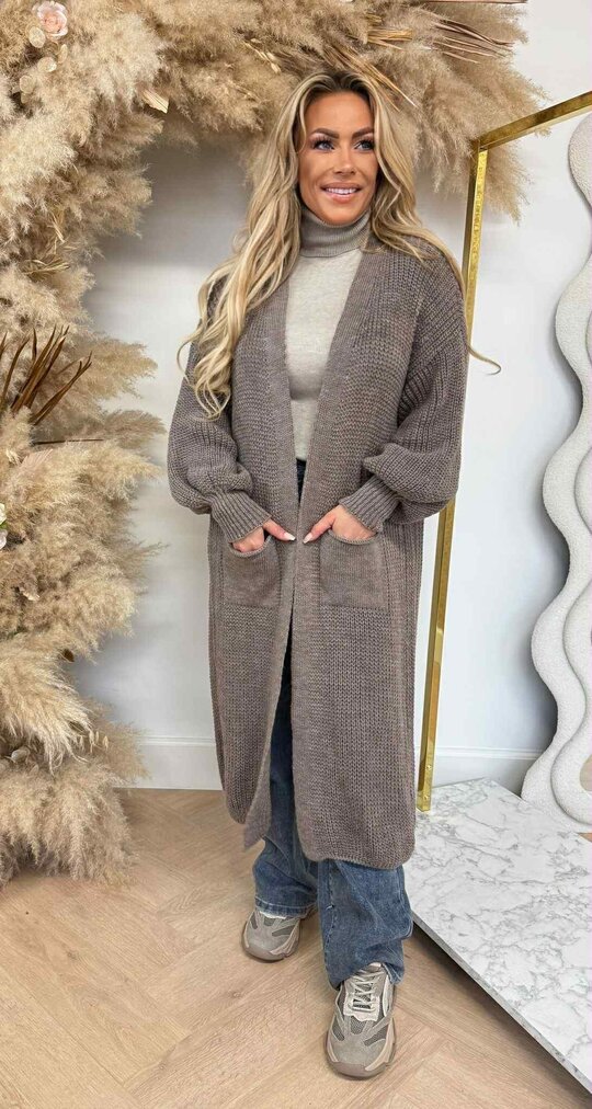DIANNE KNITTED LOUNGE VEST TAUPE