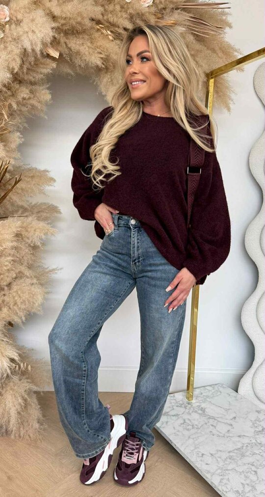 LOES BASIC SOFT SWEAT BORDEAUX