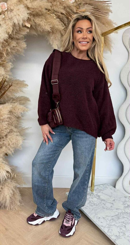 LOES BASIC SOFT SWEAT BORDEAUX