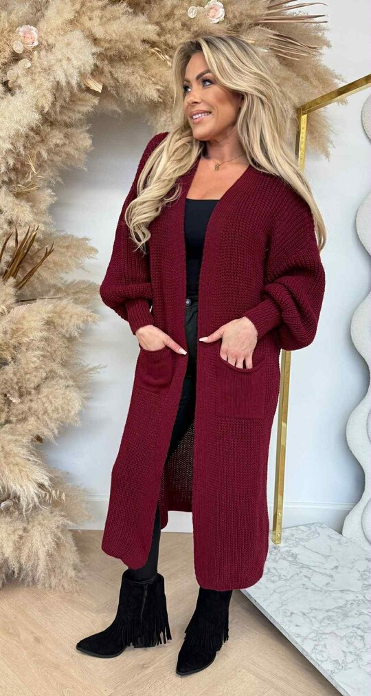 DIANNE KNITTED LOUNGE VEST BORDEAUX
