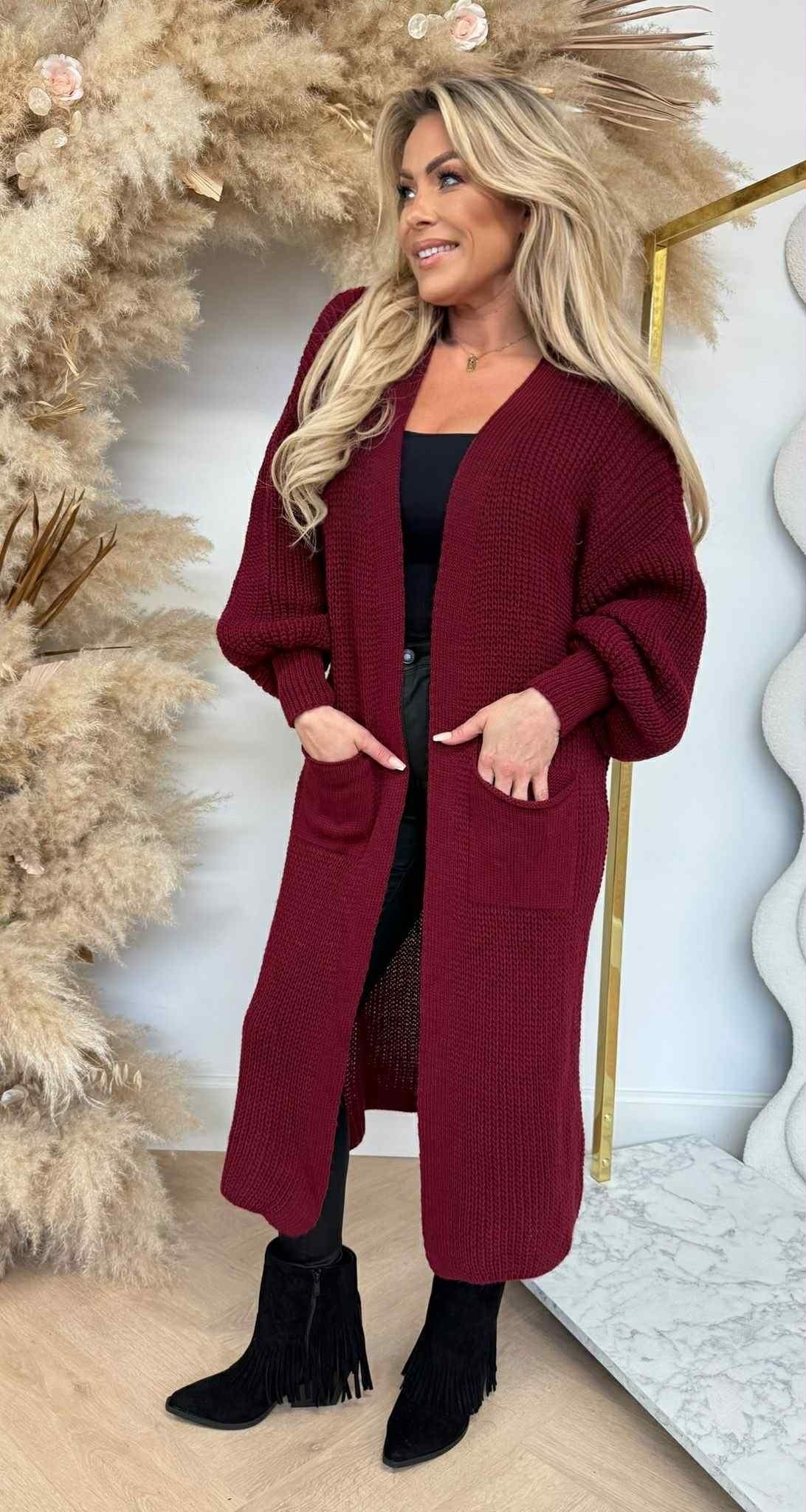 DIANNE KNITTED LOUNGE VEST BORDEAUX