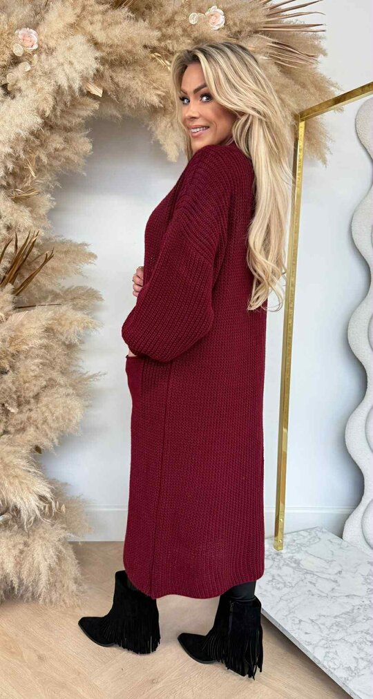DIANNE KNITTED LOUNGE VEST BORDEAUX