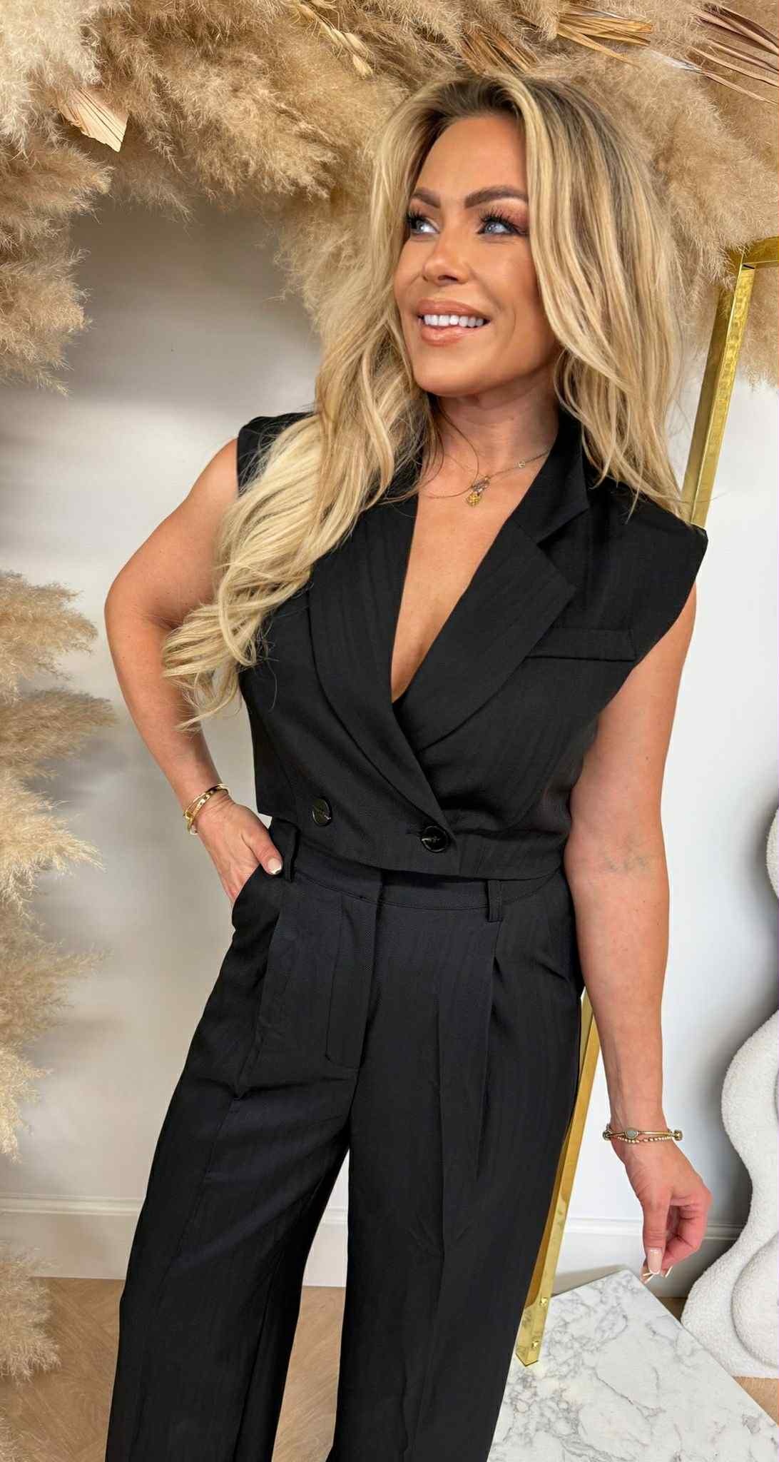 LULU CROPPED GILET 278 BLACK