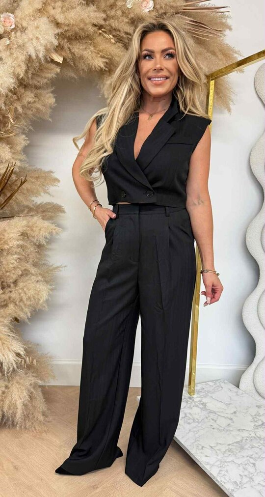 LULU CROPPED GILET 278 BLACK