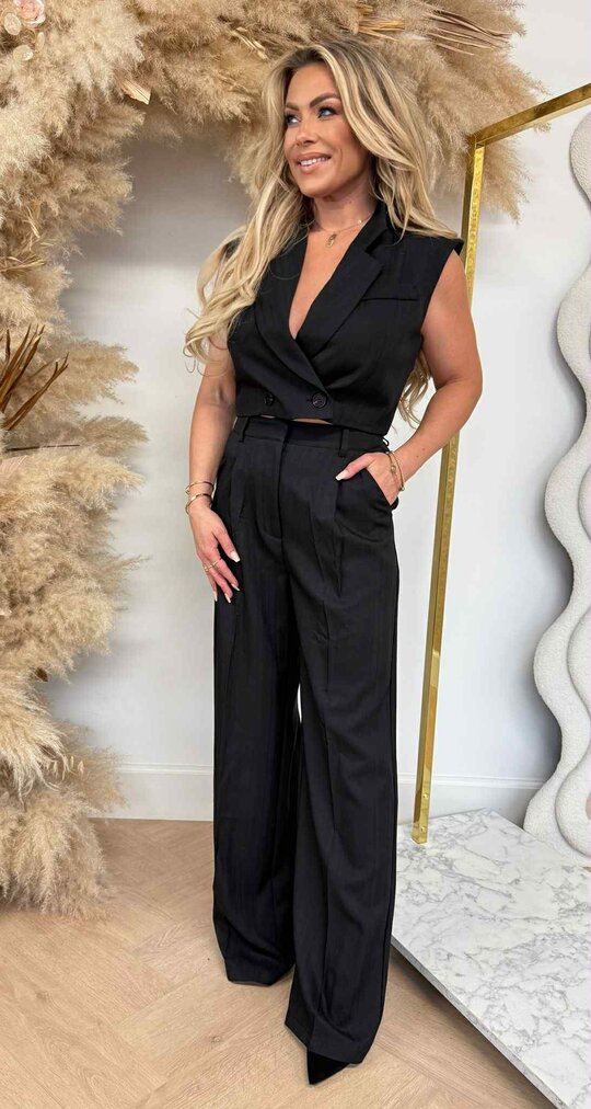 LULU CROPPED GILET 278 BLACK