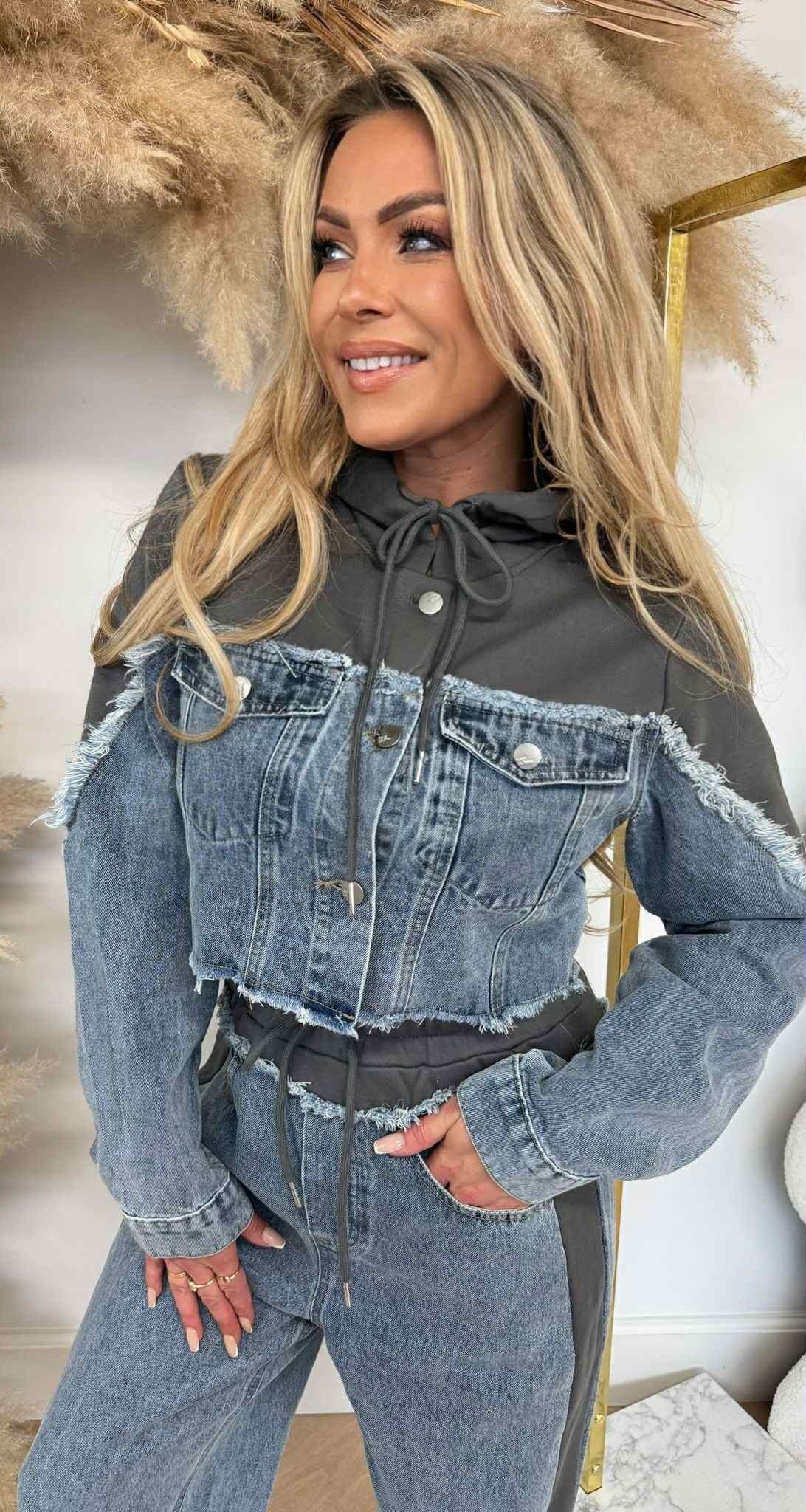 DENIM/JOG CROPPED JACKET 0050 DENIMBLUE