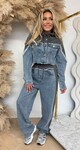 DENIM/JOG CROPPED JACKET 0050 DENIMBLUE